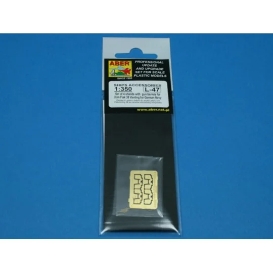 16 pcs 2cm barrels for Flakvierling 38, 1/350 - Aber Models RE-350 L47
