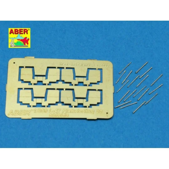 16 pcs 2cm barrels for Flakvierling 38, 1/350 - Aber Models RE-350 L47