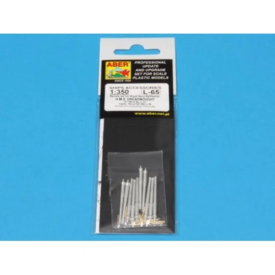 Barrels for Dreadnought, 1/350 - Aber Models RE-350 L65