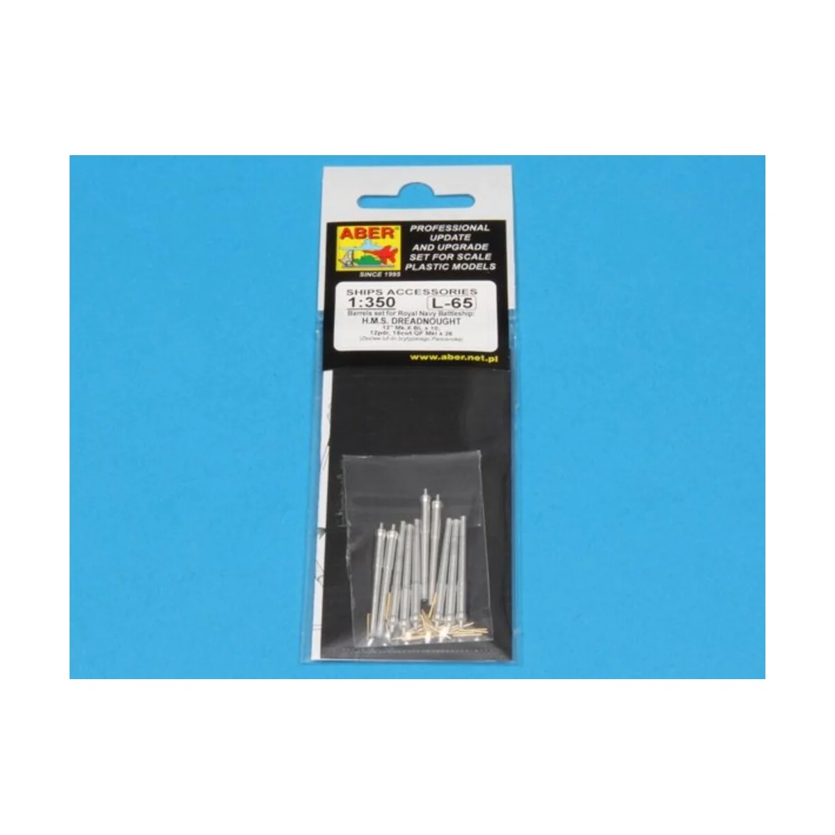 Barrels for Dreadnought, 1/350 - Aber Models RE-350 L65
