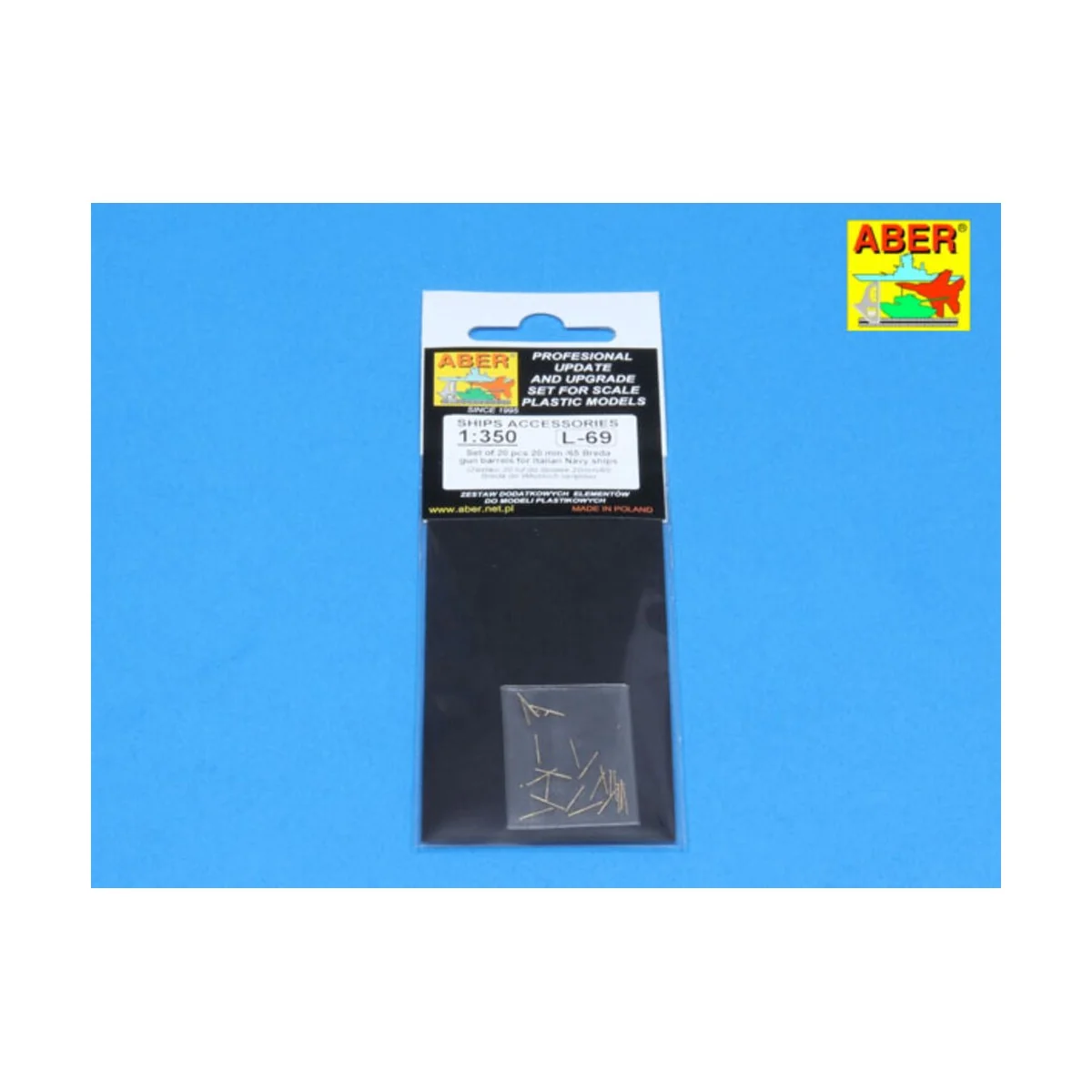 Set of 20 pcs 20mm/65 breda gun, 1/350 - Aber Models RE-350 L69