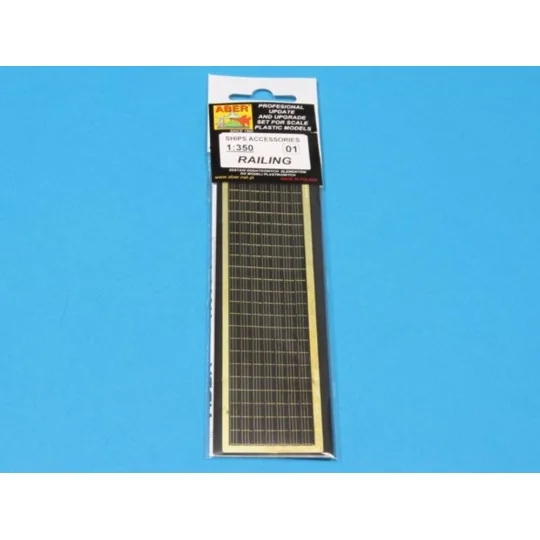 Railing 3 bar horizontal, 1/350 - Aber Models RE-350-01