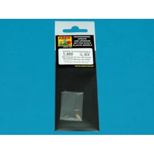 Set of 16 pcs 37mm barrels SK C/30, 1/400 - Aber Models RE-400-L03