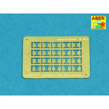 Set of 20 pcs 20mm L/70 Oerlikon barrels, 1/400 - Aber Models RE-40...