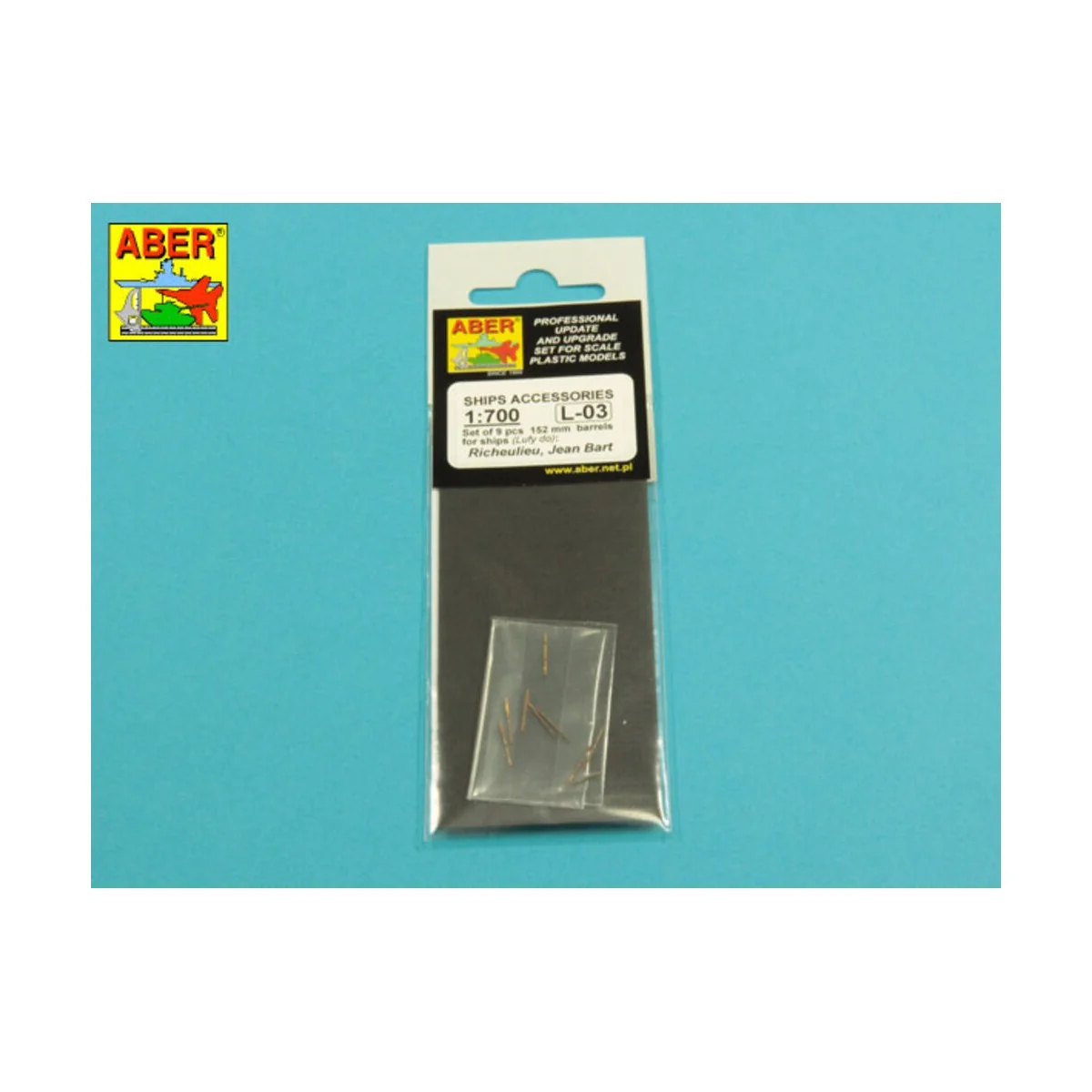 Set of 9 pcs 152 mm barrels for ships Richelieu, Jean Bart, 1/700 -...