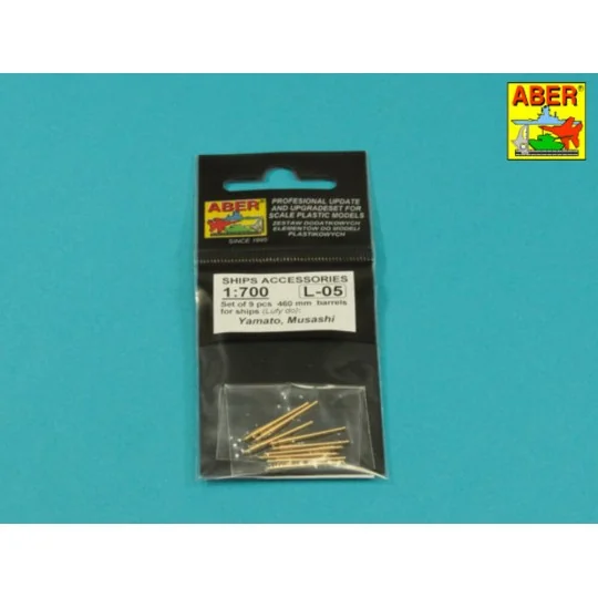 Set of 9 pcs 460 mm barrels for ships Richelieu, Jean Bart, 1/700 -...