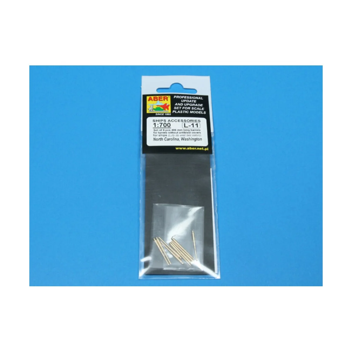 9 pcs 406 mm long barrels for North Carolina, 1/700 - Aber Models R...