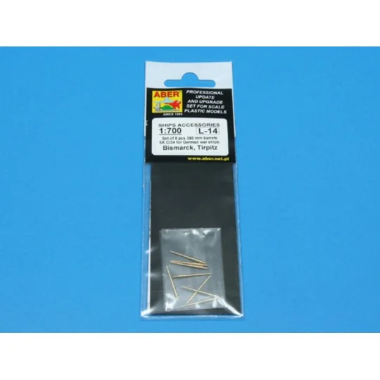 8 pcs 380 mm barrels for Bismarck, 1/700 - Aber Models RE-700 L14