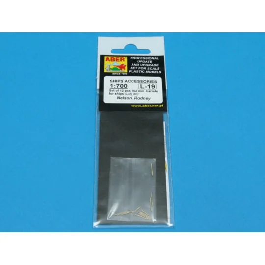 12 pcs 152 mm barrels for Nelson, Rodney, 1/700 - Aber Models RE-70...