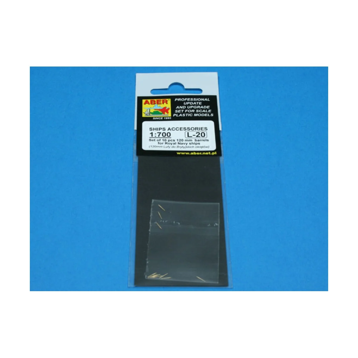 10 pcs 120 mm barrels for Royal Navy, 1/700 - Aber Models RE-700 L20