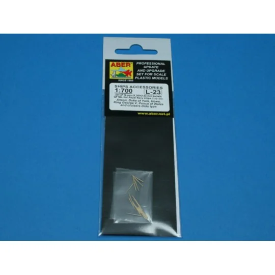 16 pcs 133mm barrels for King George V, 1/700 - Aber Models RE-700 L23