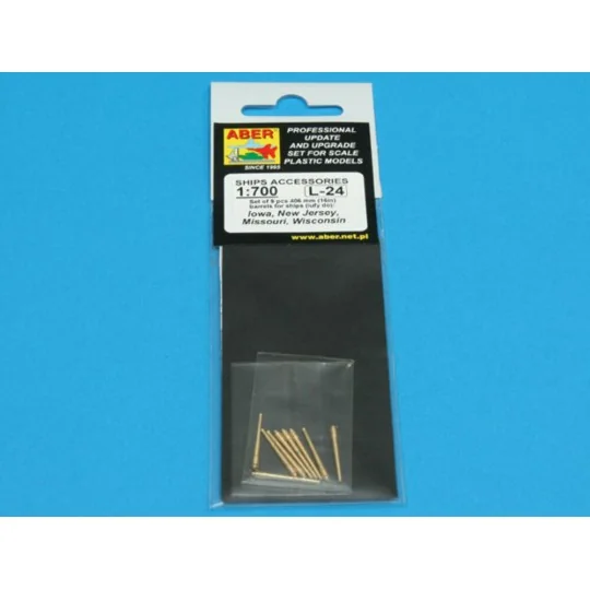 Set of 9 pcs 406 mm barrels for Missouri, 1/700 - Aber Models RE-70...