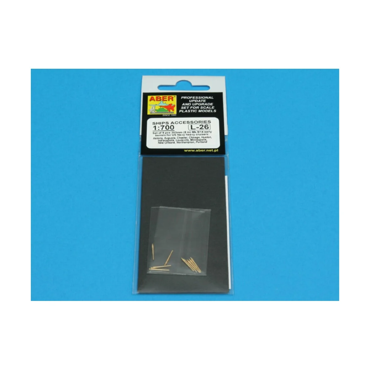Set of 9 pcs 203 mm Barrels for New Orleans type, 1/700 - Aber Mode...
