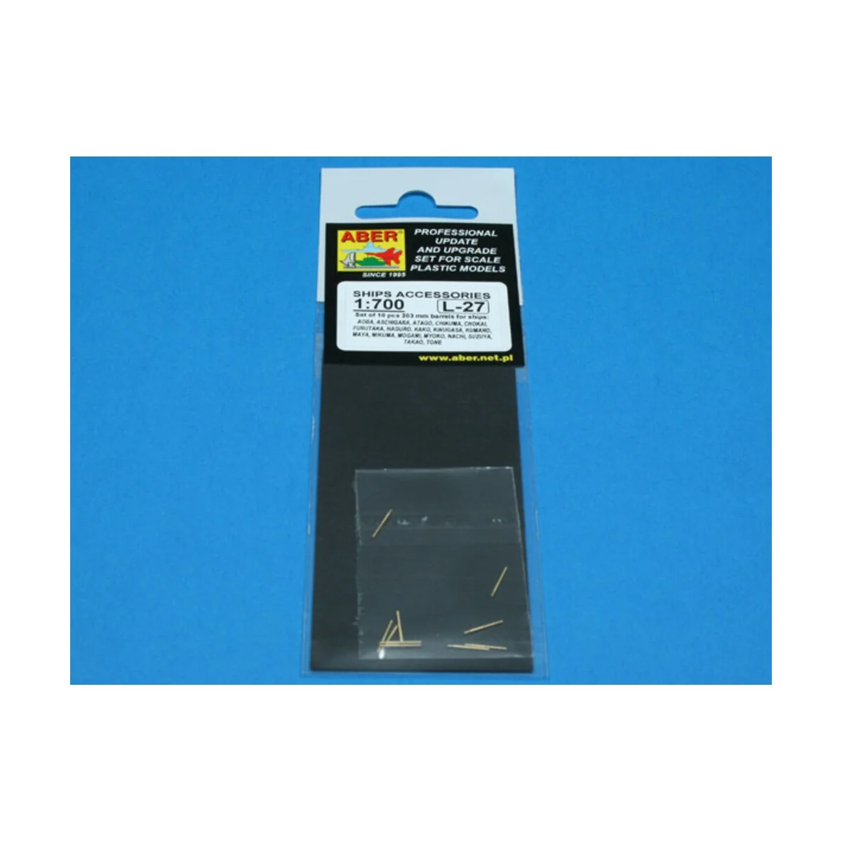 10 pcs 203 mm barrels for Atago, 1/700 - Aber Models RE-700 L27