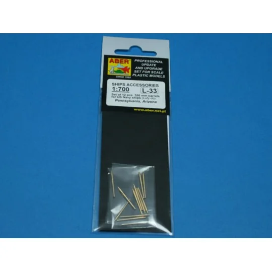 12 pcs 356 mm barrels for Arizona, 1/700 - Aber Models RE-700 L33