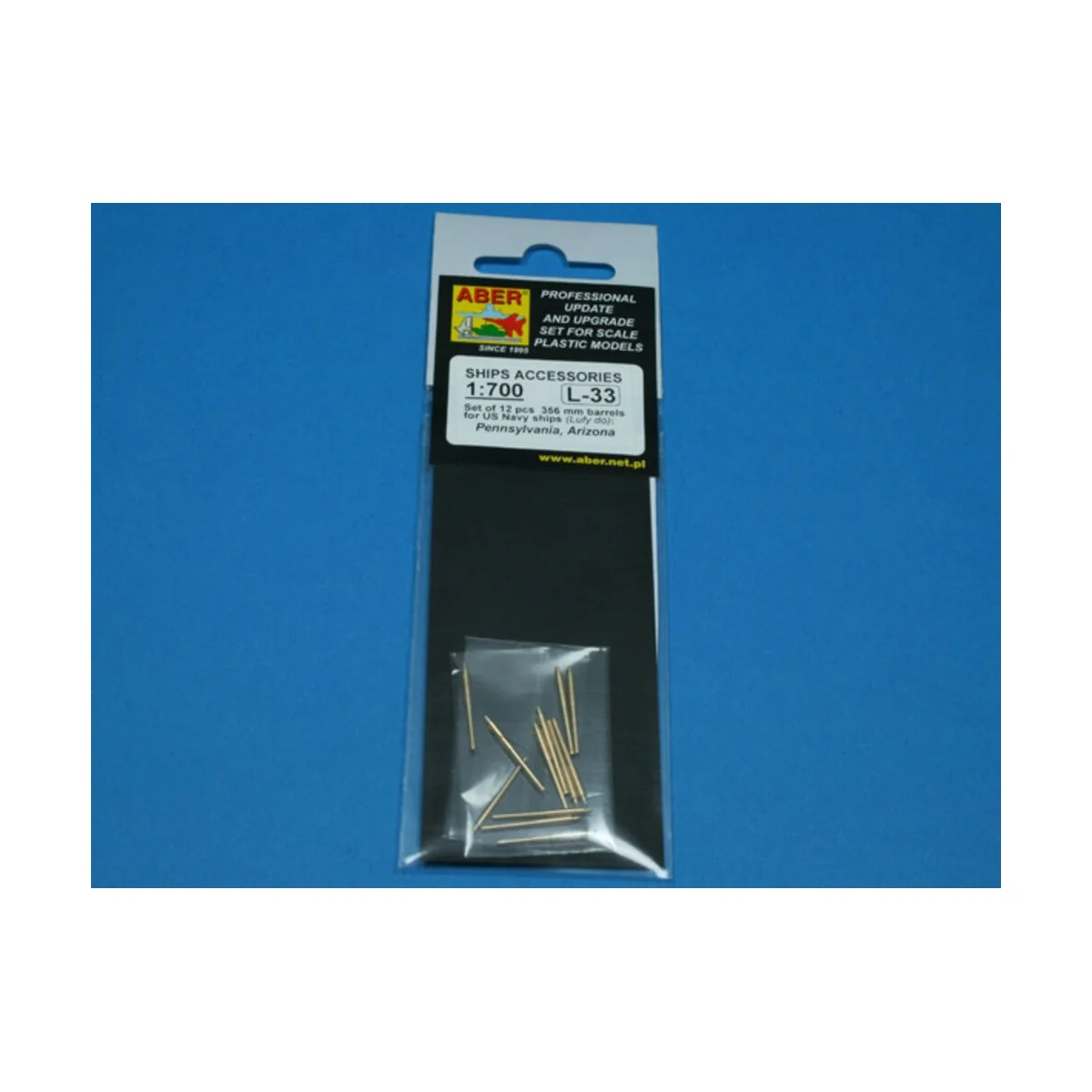 12 pcs 356 mm barrels for Arizona, 1/700 - Aber Models RE-700 L33