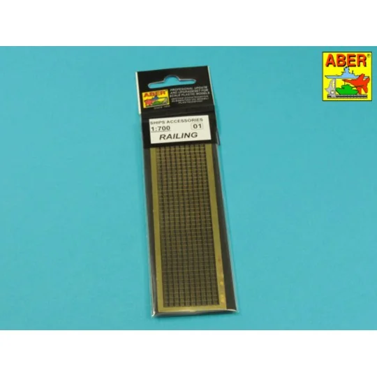 Railing 3 bar horizontal, 1/700 - Aber Models RE-700-01