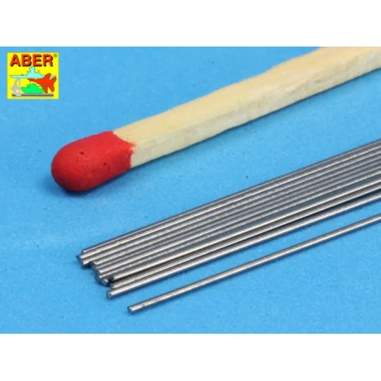 Steel round rods O 0, 5mm length 250mm x12 pcs. - Aber Models SR 05