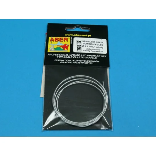 Stainless Steel Towing Cables O 1, 2 mm, 1 m long - Aber Models TCS 12
