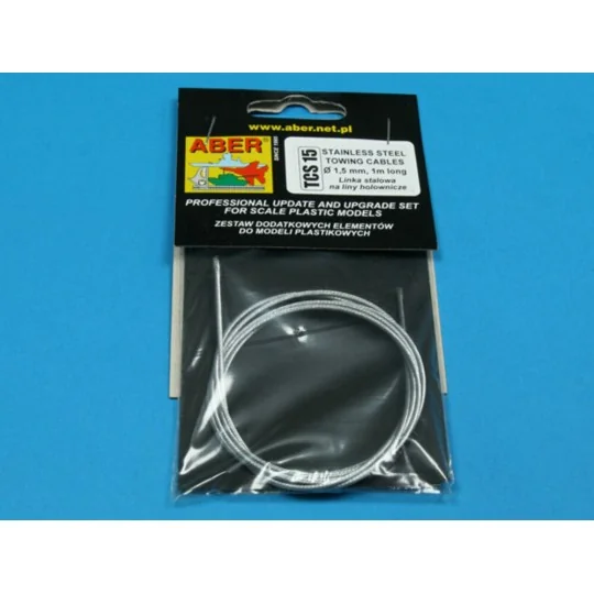 Stainless Steel Towing Cables O 1, 5 mm, 1 m long - Aber Models TCS 15