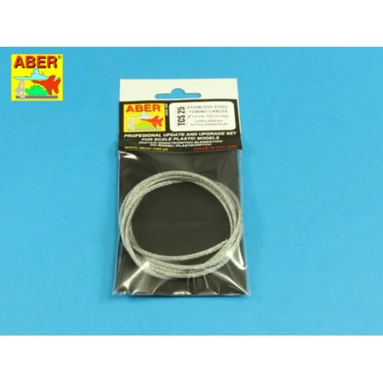 Stainless Steel Towing Cables fi 2, 5mm, 125 cm long - Aber Models ...
