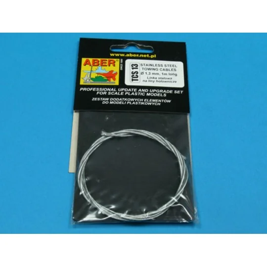 Stainess steel towing cables o 1, 3 mm, 1m long - Aber Models TCS 13