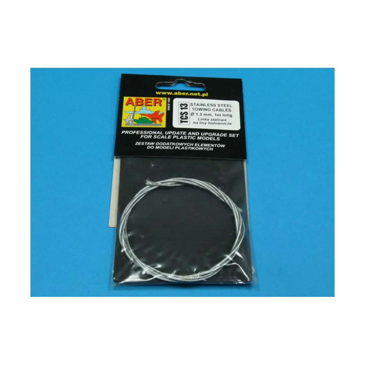 Stainess steel towing cables o 1, 3 mm, 1m long - Aber Models TCS 13