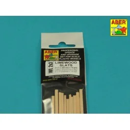 Limewood slats 2 x 3 x 245mm x 14 pcs. - Aber Models WL 2X3