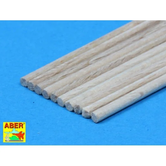 Wood round rods 2mm - Aber Models WR2
