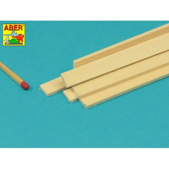 Limewood slats 2 x 8 x 245mm x 8 pcs. - Aber Models WL 2X8