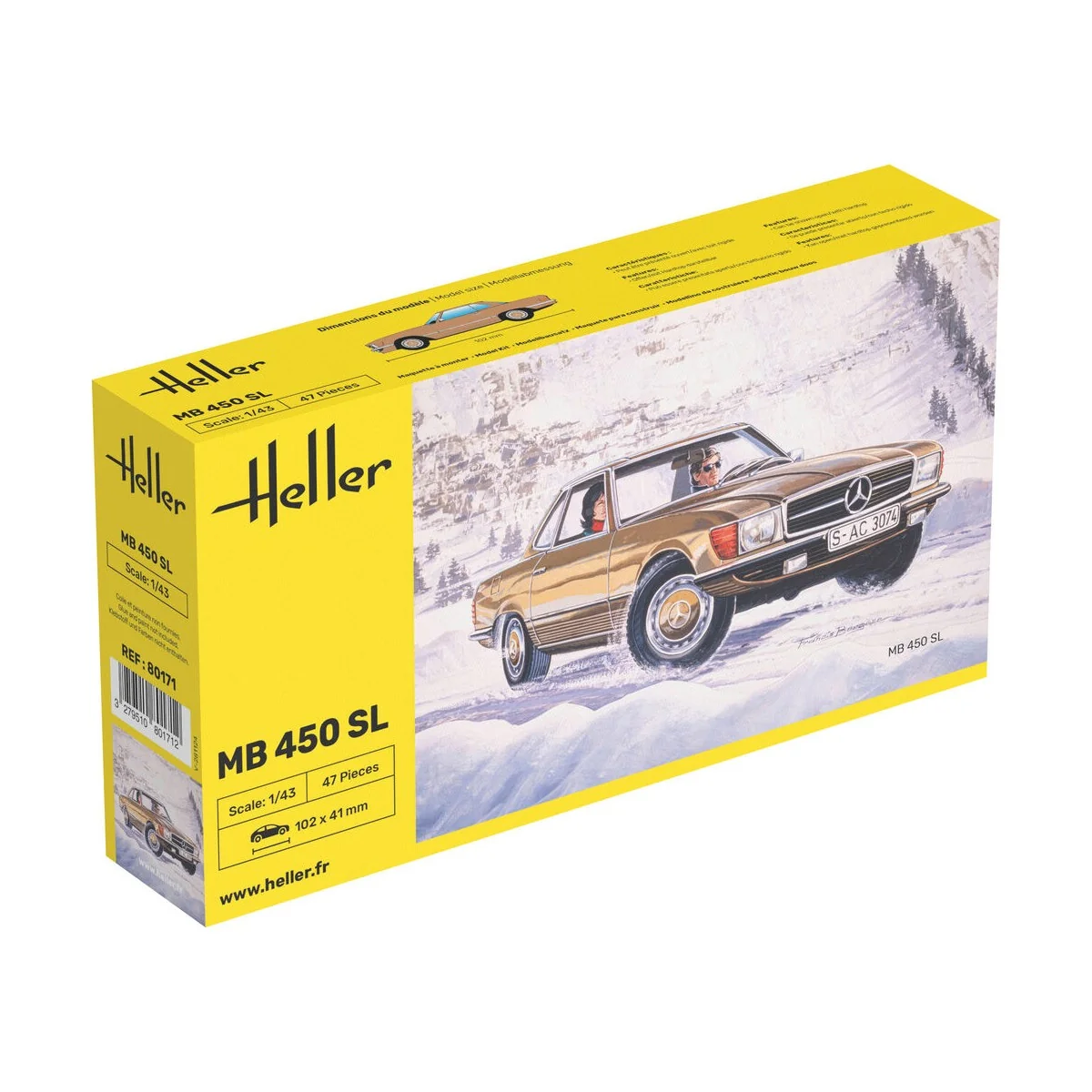 MB 450 SL, 1/43 - Heller 80171 MB 450 SL, 1/43 - Heller 80171
