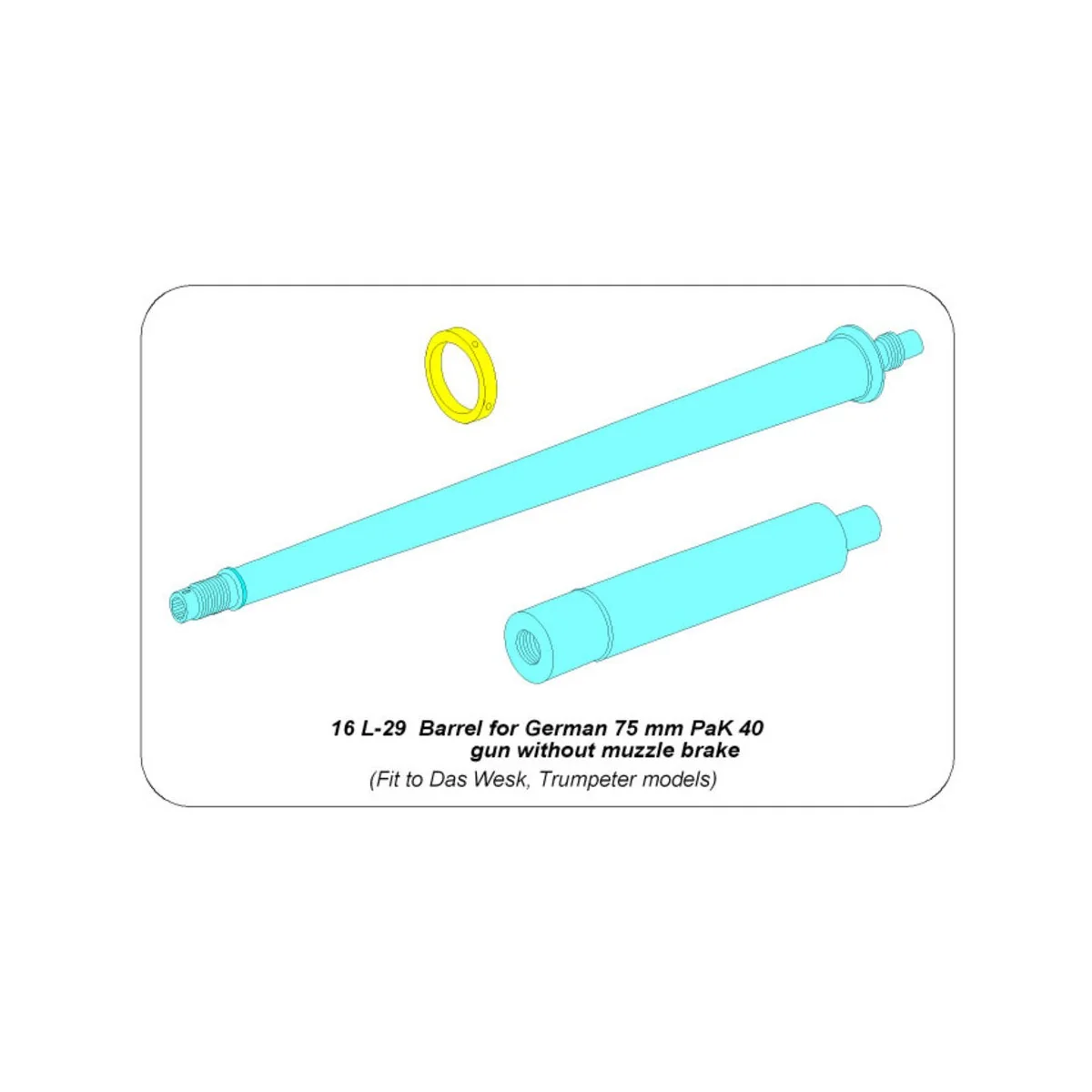 Barrel for German 75 mm PaK 40 gun without muzzle brake, 1/16 - Abe...