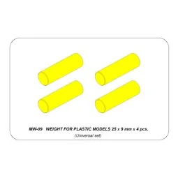 WEIGHT FOR PLASTIC MODELS 25 x 9 mm x 4 pcs. - Aber Models MW-09 2