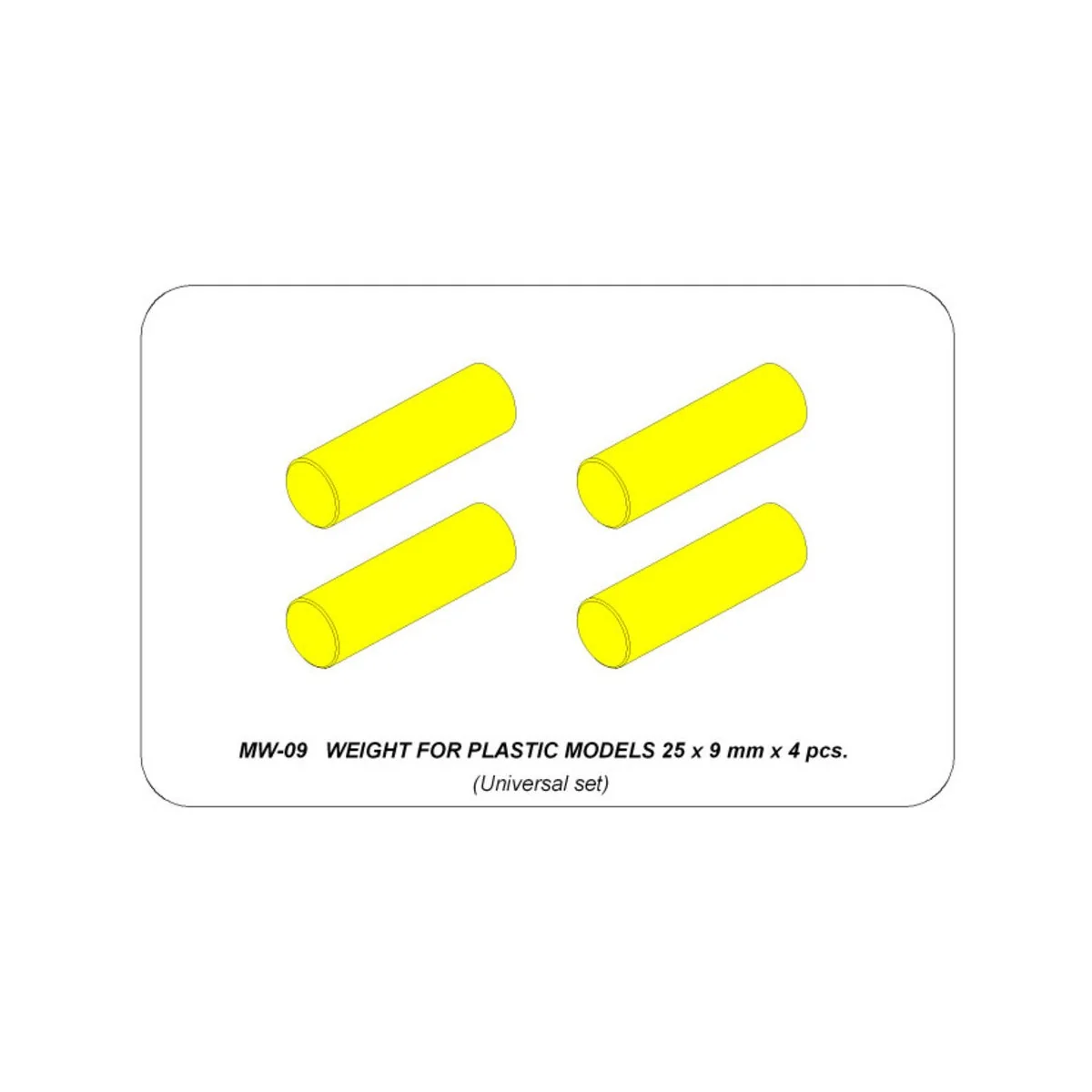 WEIGHT FOR PLASTIC MODELS 25 x 9 mm x 4 pcs. - Aber Models MW-09
