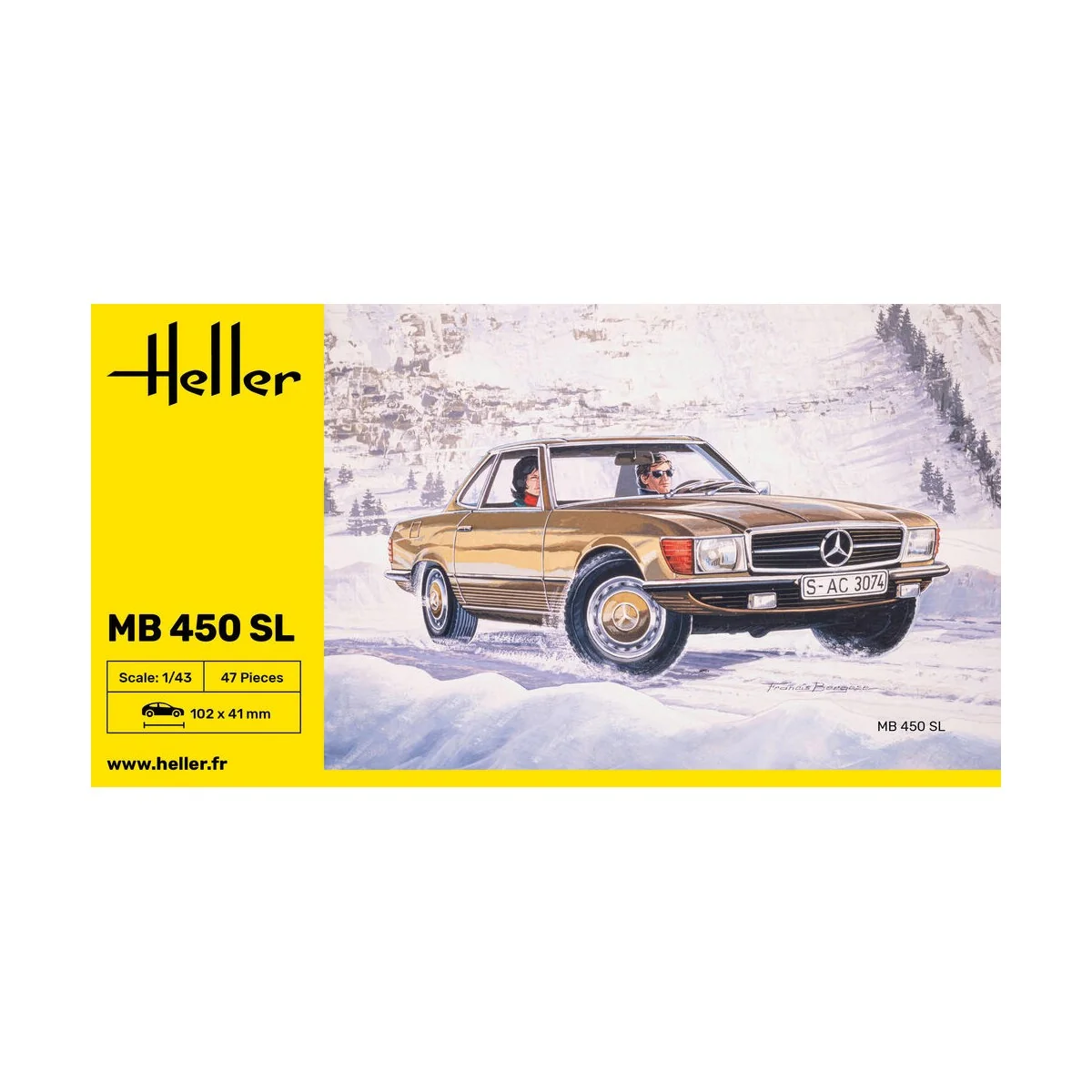 MB 450 SL, 1/43 - Heller 80171 MB 450 SL, 1/43 - Heller 80171