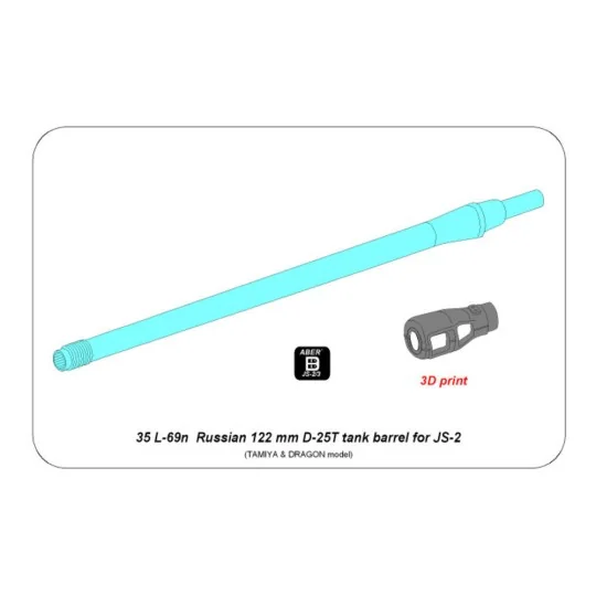 Russian 122 mm D-25T tank Barrel for IS-2, 1/35 - Aber Models 35 L-...