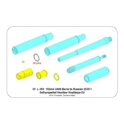 152mm 2A88 barrel to Russian 2S35-1 SPH MSTA-S Koalitsiya-SV, 1/35 ... 2