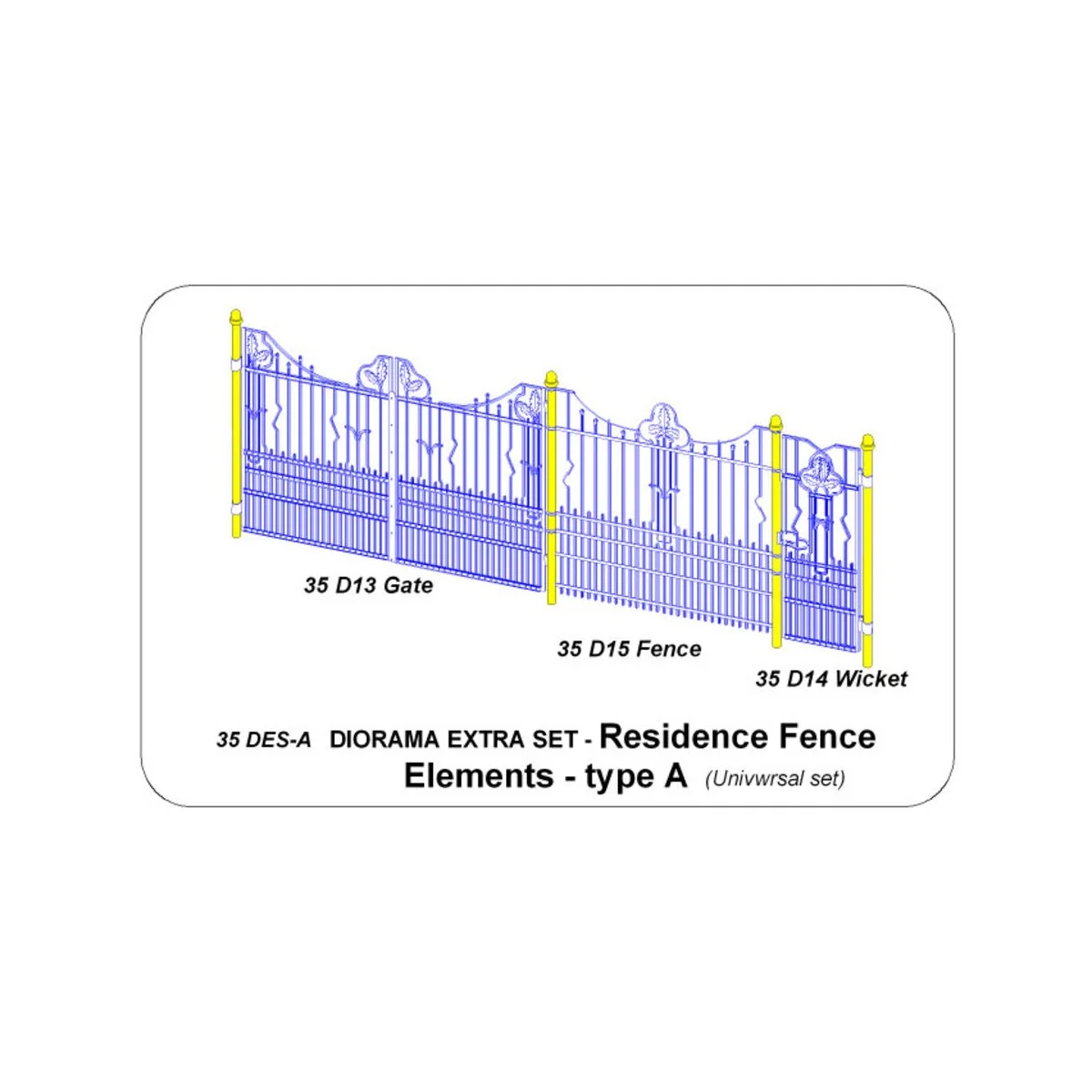 Residence Fence Elements - type A, 1/35 - Aber Models 35 DES-A