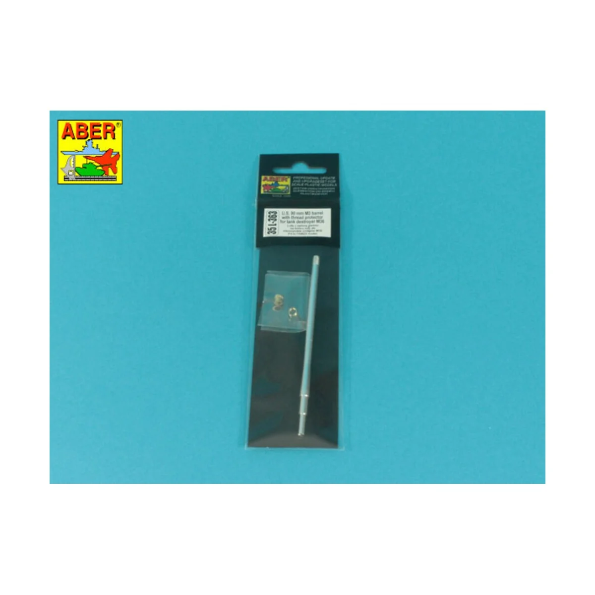 90 mm M3 barrel with thread protector for tank destroyer M36, 1/35 ...