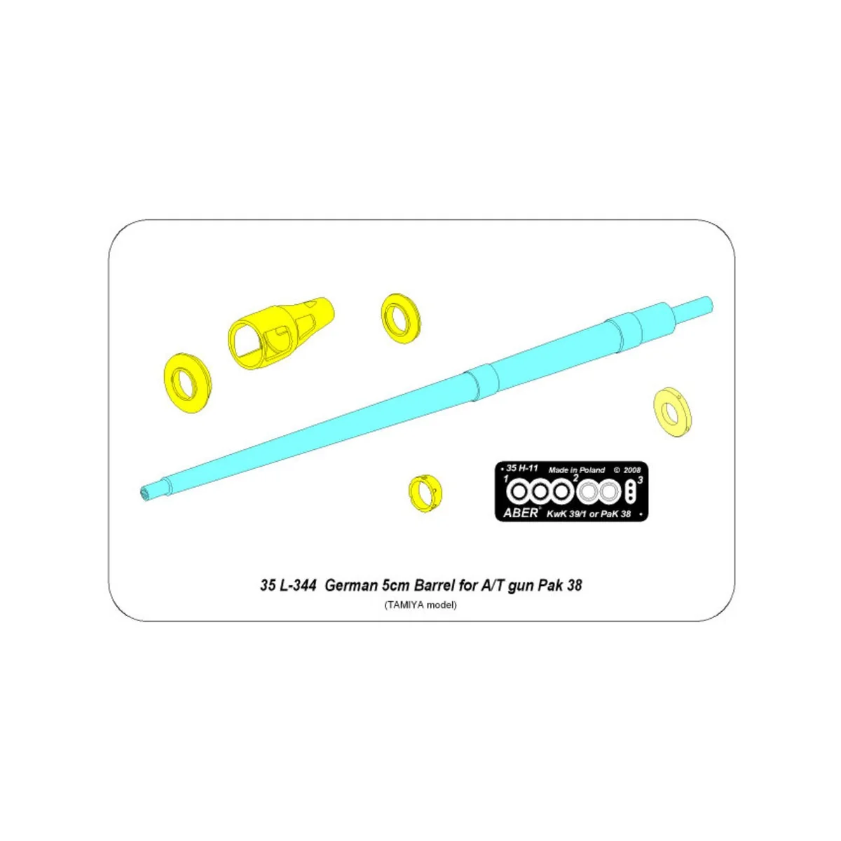 Germ.5cm barrel for Pak 38 for Tamiya, 1/35 - Aber Models 35 L-344