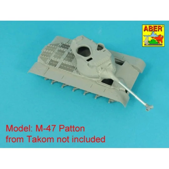 90 mm barrel Y-Shaped Muzzel Brake with mantlet for M47, 1/35 - Abe...