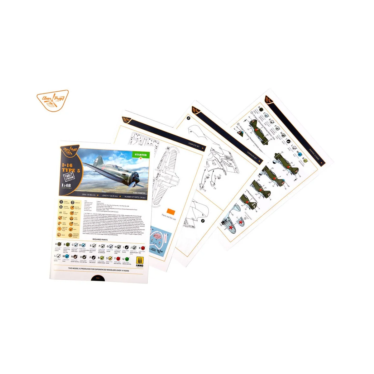I-16 type 5 (early version), 1/48 - Clear Prop Models CP4814