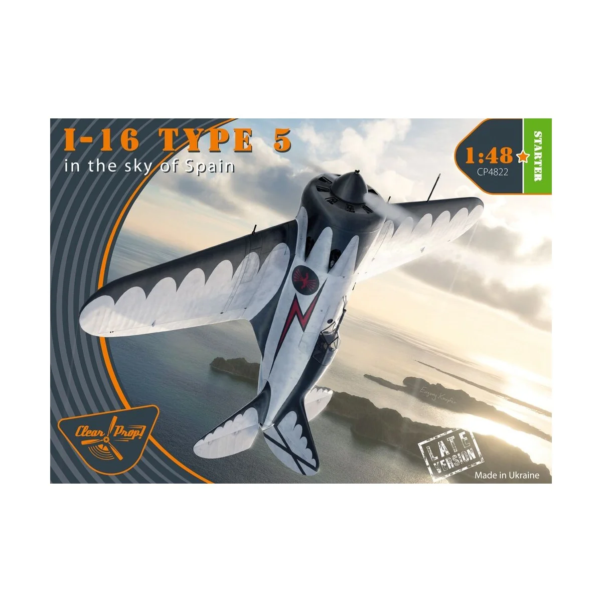 I-16 type 5 (in the sky of Spain late version), 1/48 - Clear Prop M...