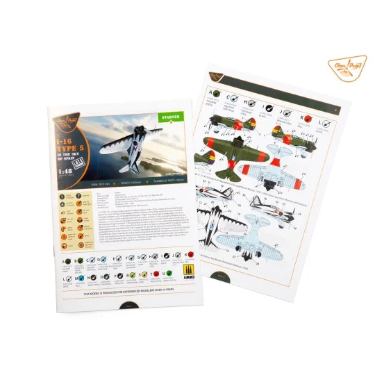 I-16 type 5 (in the sky of Spain late version), 1/48 - Clear Prop M...