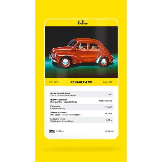 Renault 4 CV, 1/43 - Heller 80174 Renault 4 CV, 1/43 - Heller 80174
