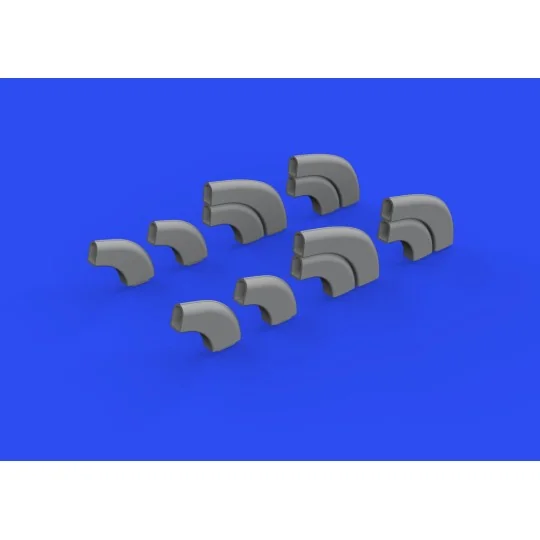 Yak-9D exhaust stacks PRINT for ZVEZDA, 1/48 - Eduard Accessories 6...