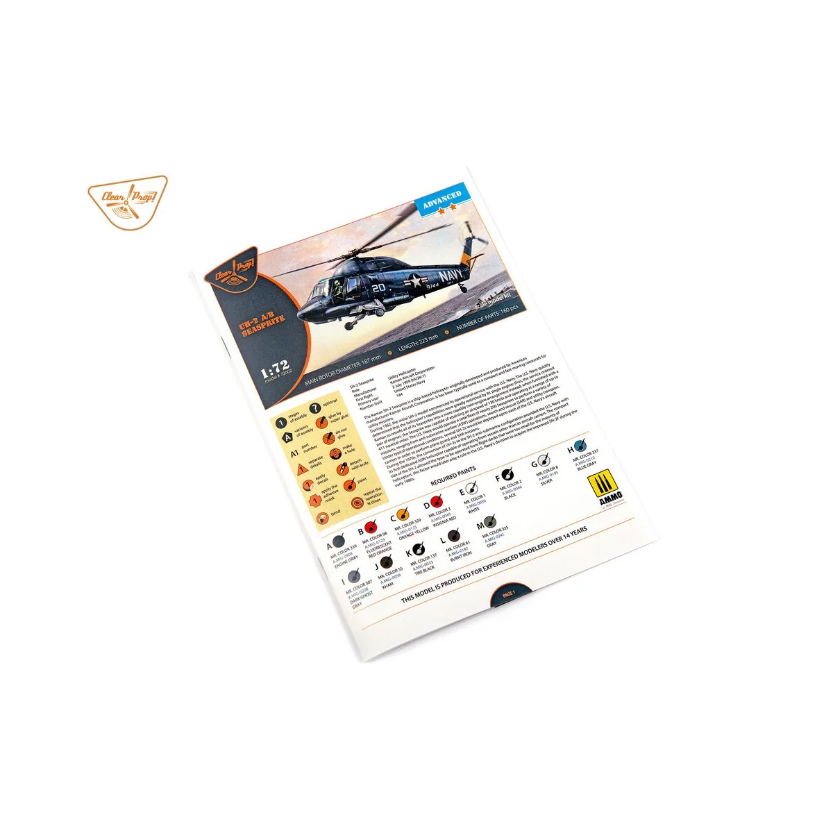 UH-2A/B Seasprite, 1/72 - Clear Prop Models CP72002