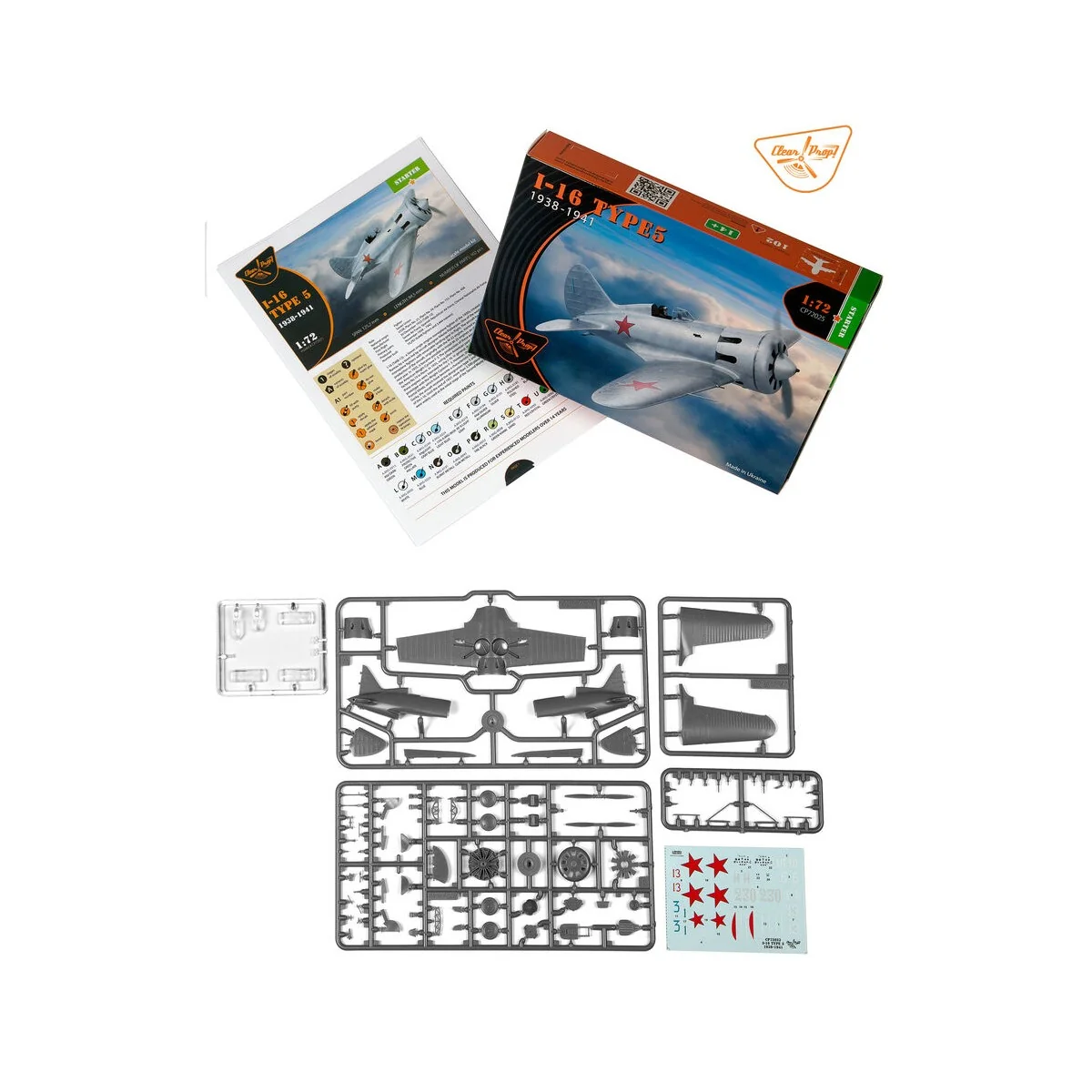I-16 type 5 (1938-1941), 1/72 - Clear Prop Models CP72025