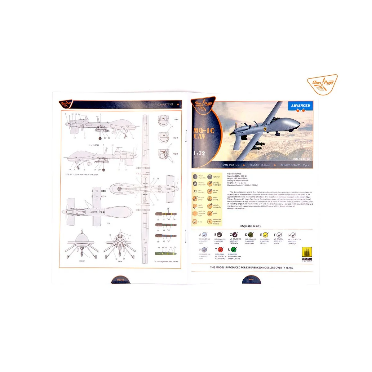 MQ-1C UAV, 1/72 - Clear Prop Models CP72028