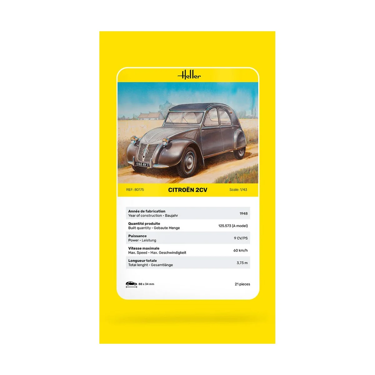 Citroen 2 CV, 1/43 - Heller 80175 Citroen 2 CV, 1/43 - Heller 80175
